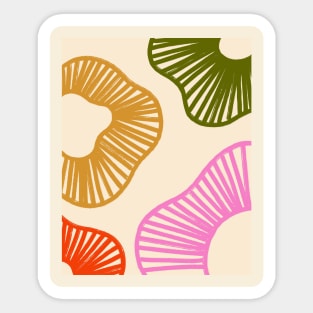 Mid-century Retro Colorful Shapes Sticker